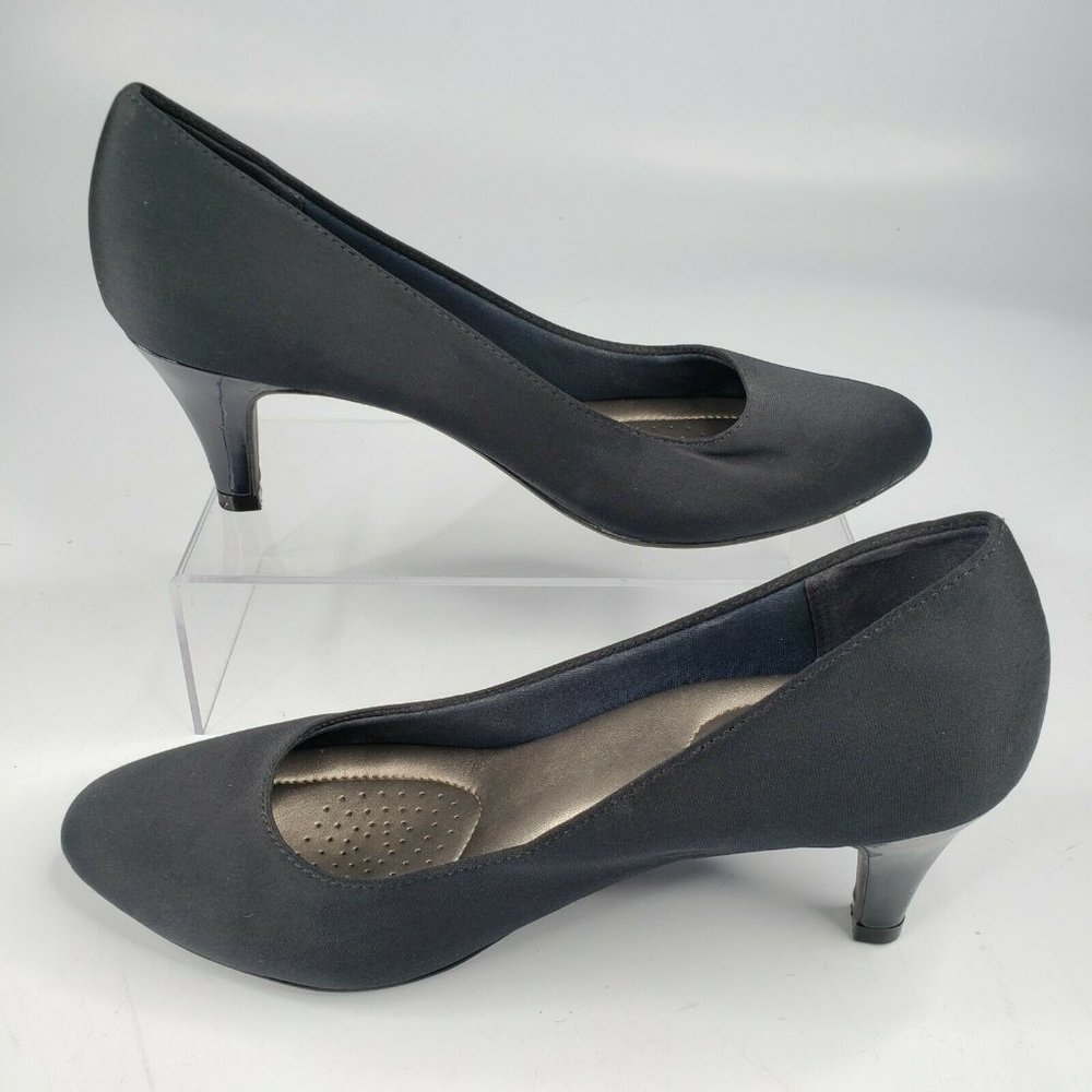 COACH AND FOUR Sahara Black Fabric Cushion Comfort Dress Pump Heels Sz 8.5